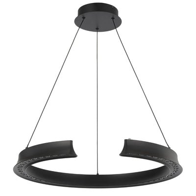 Lucid LED Pendant Light Round in Black or Wood