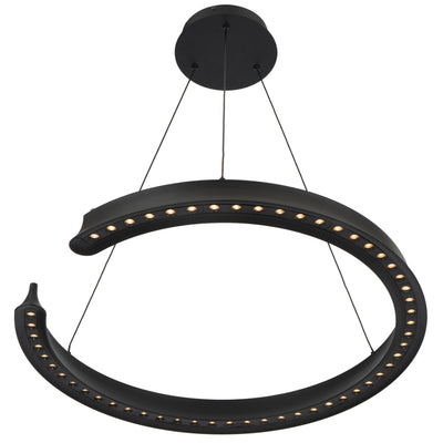 Lucid LED Pendant Light Round in Black or Wood