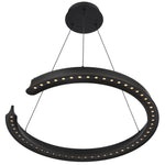 Lucid LED Pendant Light Round in Black or Wood