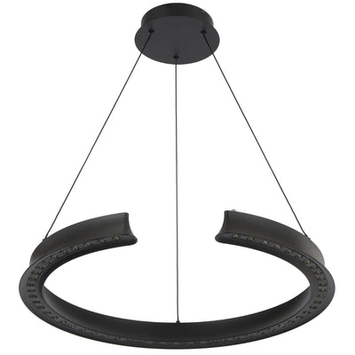 Lucid LED Pendant Light Round in Black or Wood