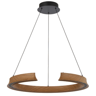 Lucid LED Pendant Light Round in Black or Wood