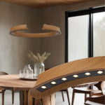 Lucid LED Pendant Light Round in Black or Wood