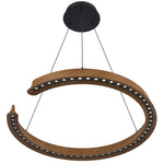 Lucid LED Pendant Light Round in Black or Wood