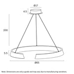 Lucid LED Pendant Light Round in Black or Wood