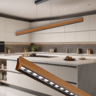 Lucid LED Pendant Light 1800mm in Black or Wood