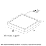 Lunos 30Cm 24W 3Cct Square LED Oyster Dimmable Ceiling Light