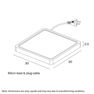 Lunos 30Cm 24W 3Cct Square LED Oyster Dimmable Ceiling Light
