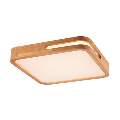 Lyric 40Cm 24W 3Cct Square LED Oyster Step Dimmable Ceiling Light — Teak