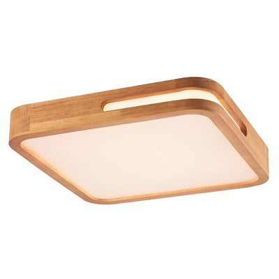 Lyric 50Cm 36W 3Cct Square LED Oyster Step Dimmable Ceiling Light — Teak