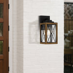 Mallory Outdoor Wall Light Small, Large in Black Sand / — lifestyle