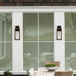 Mallory Outdoor Wall Light Small, Large in Black Sand / — lifestyle