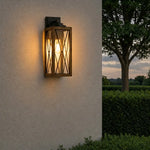 Mallory Outdoor Wall Light Small, Large in Black Sand / — lifestyle
