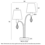 Malvern 2 Light Table Lamp