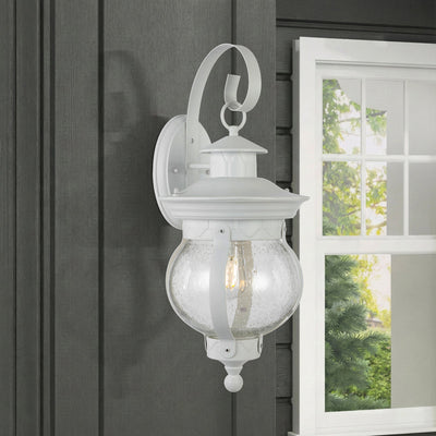 Mamo Outdoor Wall Light Large in Black or White — lifestyle