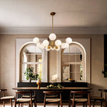 Marsten 12 Light Pendant Antique Gold & Black — lifestyle