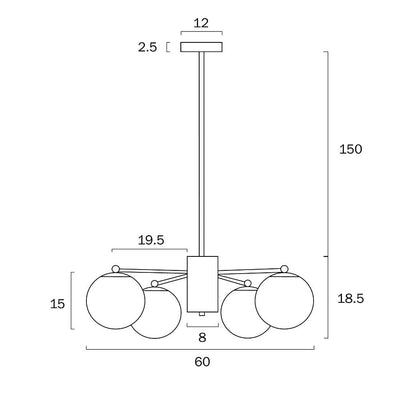 Marsten 5Lt Pendant Light