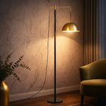 Marthos 1 Light Floor Lamp Black/Antique Gold — lifestyle