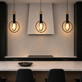 Marvin 1 Light Pendant Light Black / Gold — lifestyle