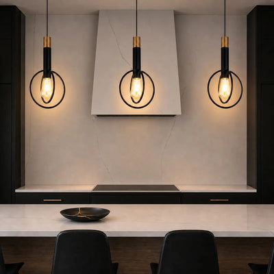 Marvin 1 Light Pendant Light Black / Gold — lifestyle