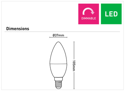 Candle 3000K E14 LED Globe