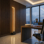 Modric LED Floor Lamp in Black/Gold or Grey — lifestyle