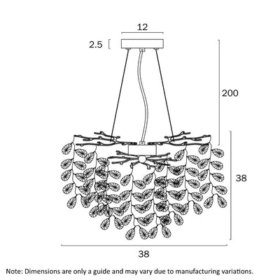 Molena Pendant Light 5Lt, 6Lt, 8Lt, 10Lt in Chrome or G