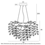 Molena Pendant Light 5Lt, 6Lt, 8Lt, 10Lt in Chrome or G