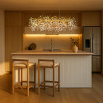 Molena Rectangular Pendant Light 10Lt in Chrome or Gold — lifestyle