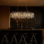 Molena Rectangular Pendant Light 10Lt in Chrome or Gold — lifestyle
