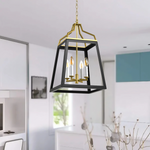 Monteal 4Lt Pendant Light in Antique Gold & Black — lifestyle