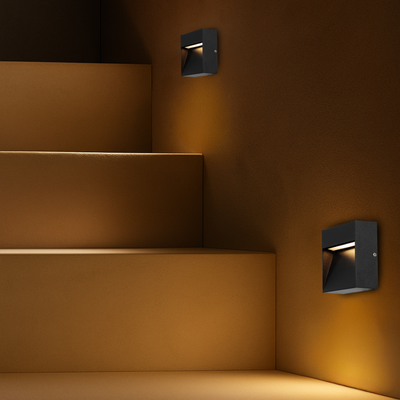 Musan Square LED Step Wall Light — lifestyle