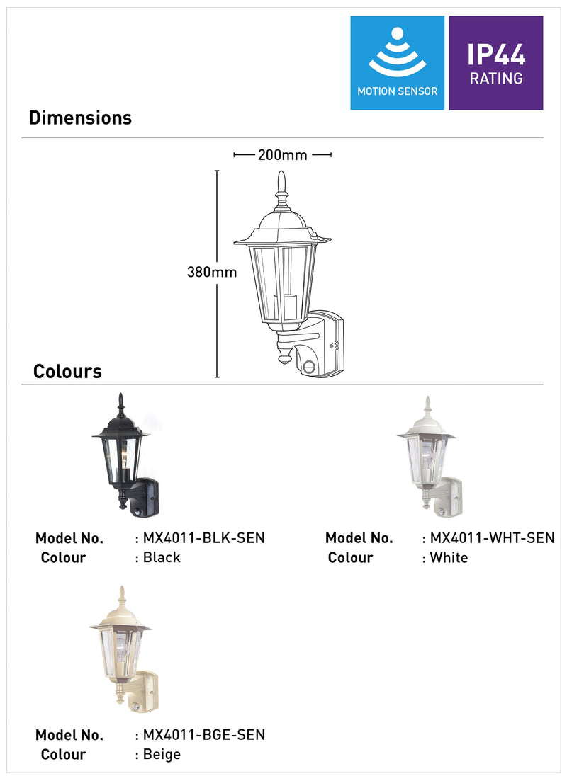 TILBURY Sensor Coach Wall Light