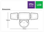 Onyx Triple Head Security Flood Light