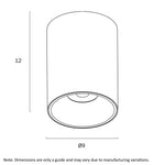 Nero 12W Surface Mounted Downlight With Honeycomb