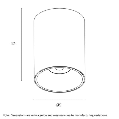 Nero 12W Surface Mounted Downlight With Honeycomb