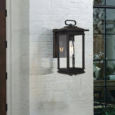 Nevin Exterior Wall Light in Black — lifestyle