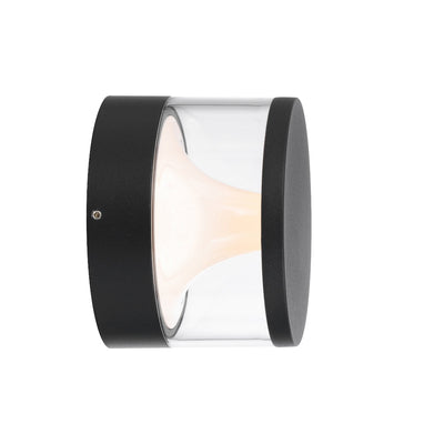 Noral Exterior LED Wall Light — Black| Clear