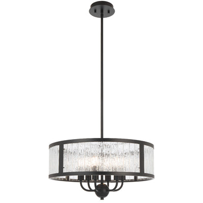 Norel 6 Pendant Light — Black| Clear