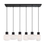 Nori Pendant Light 6 Lt in Black /Opal Matt