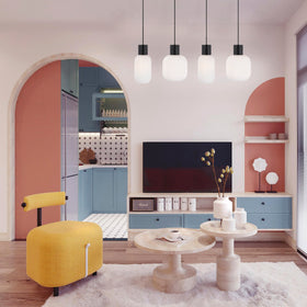 Nori Pendant Light 4 LT in Black/Opal Matt — lifestyle