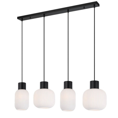 Nori Pendant Light 4 LT in Black/Opal Matt