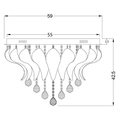 Odessa Close to Ceiling light 10Lt 600mm