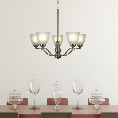 Rochester Traditional Glass Pendant Light 5Lt Antique Brass, Black