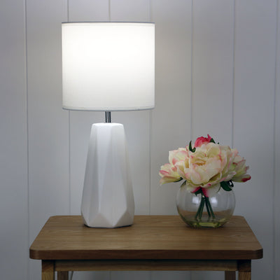 Shelly Ceramic Table Lamp in Black or White