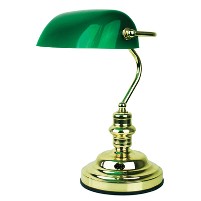 Bankers Executive Table Lamp - Polished Brass