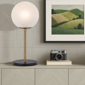 Oliana 25 Table Lamp Antique Gold & Alabastro Glass — lifestyle