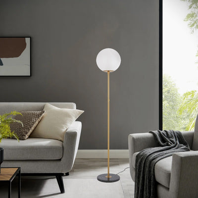 Oliana Floor Lamp 1 Lt in Antique Gold & Alabastro Glas — lifestyle