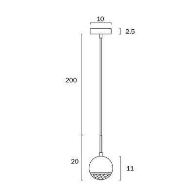 Oneta Pendant Light 1Lt Black or White
