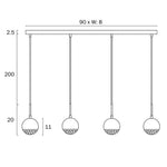 Oneta Pendant Light 4Lt Black or White