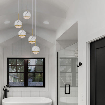 Oneta Pendant Light 5Lt in Black or White